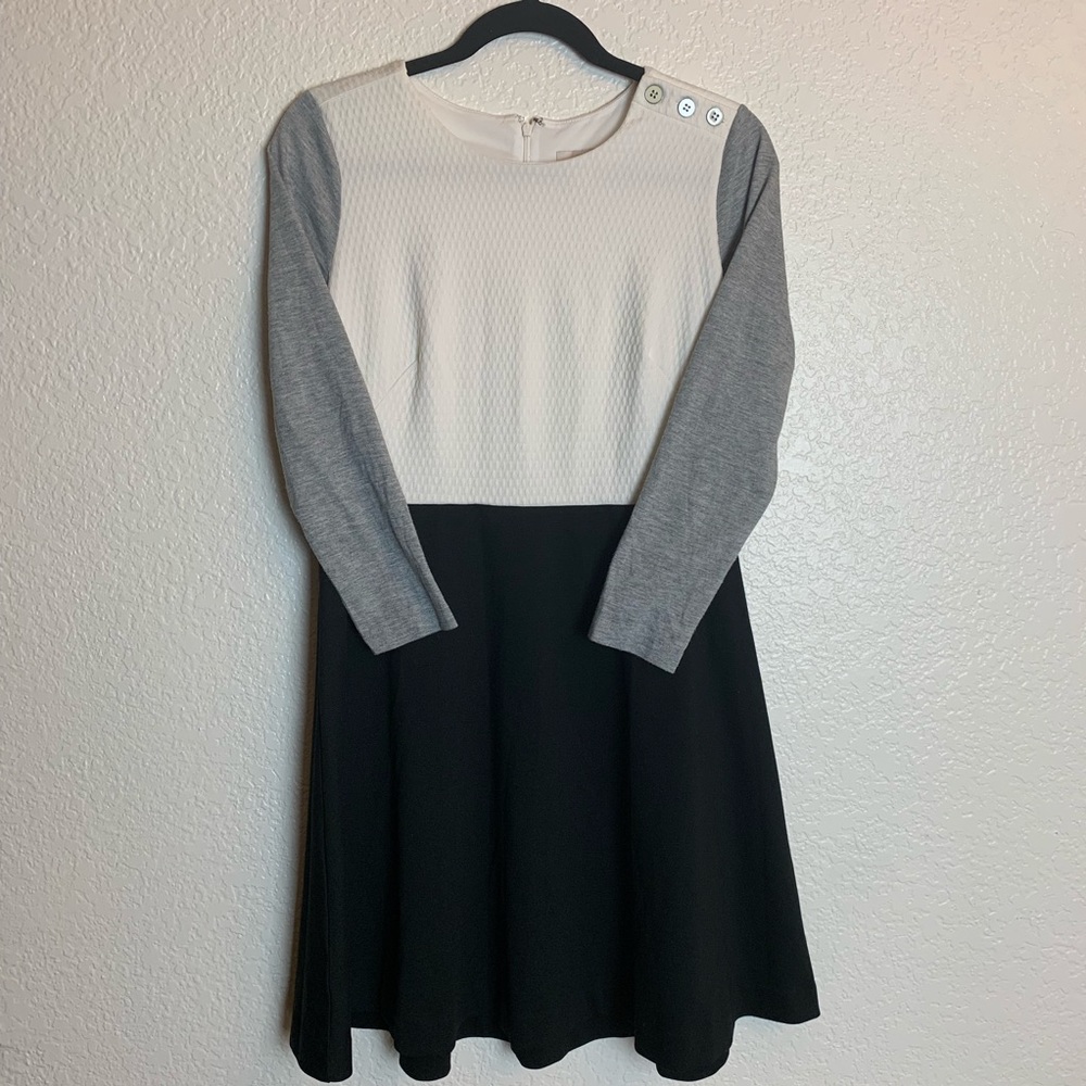 Loft: White Quilted Top Black A like Skirt Fall 6